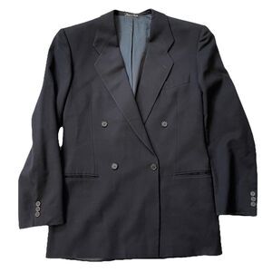 Mani by Giorgio Armani Men's Blazer Wool Made In Italy Navy Blue